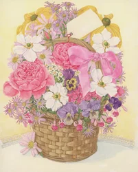 Basket of Flowers, 1995 (wc paperilla)